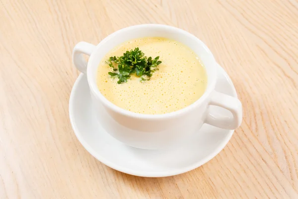 Cream soup in plate — Stock Photo, Image