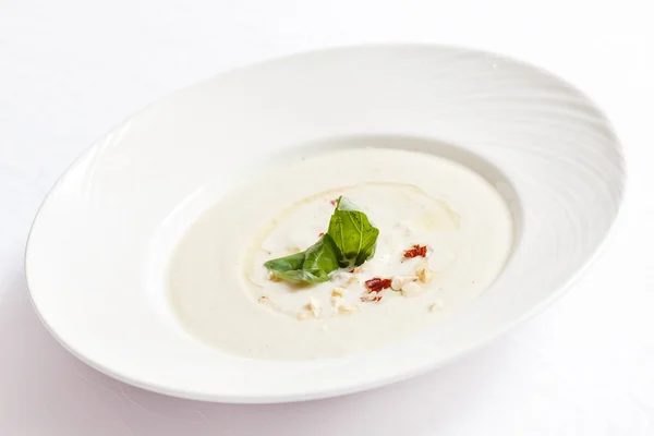 Sopa de crema en el plato — Foto de Stock