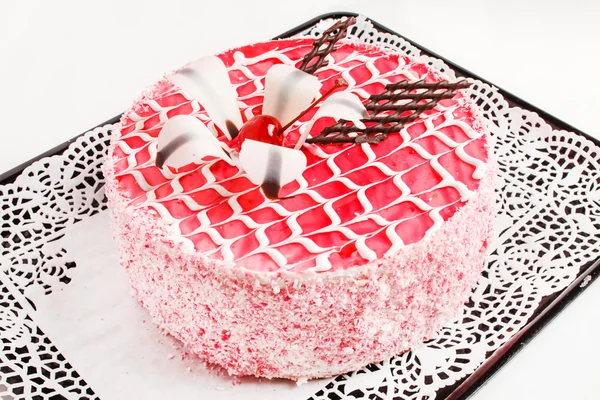 Cake met chocolade bloem — Stockfoto