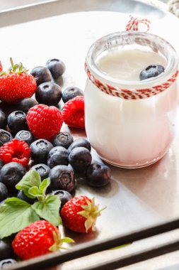 Yoğurtlu taze çilek