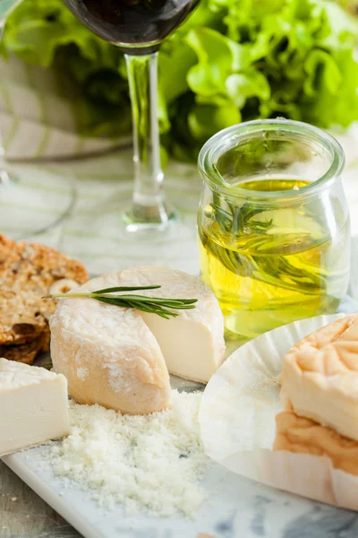 Cheese Plate with vegetables — Stock Photo, Image