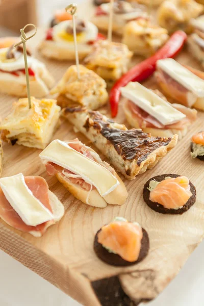 Catering canapes food on table — Stock Photo, Image