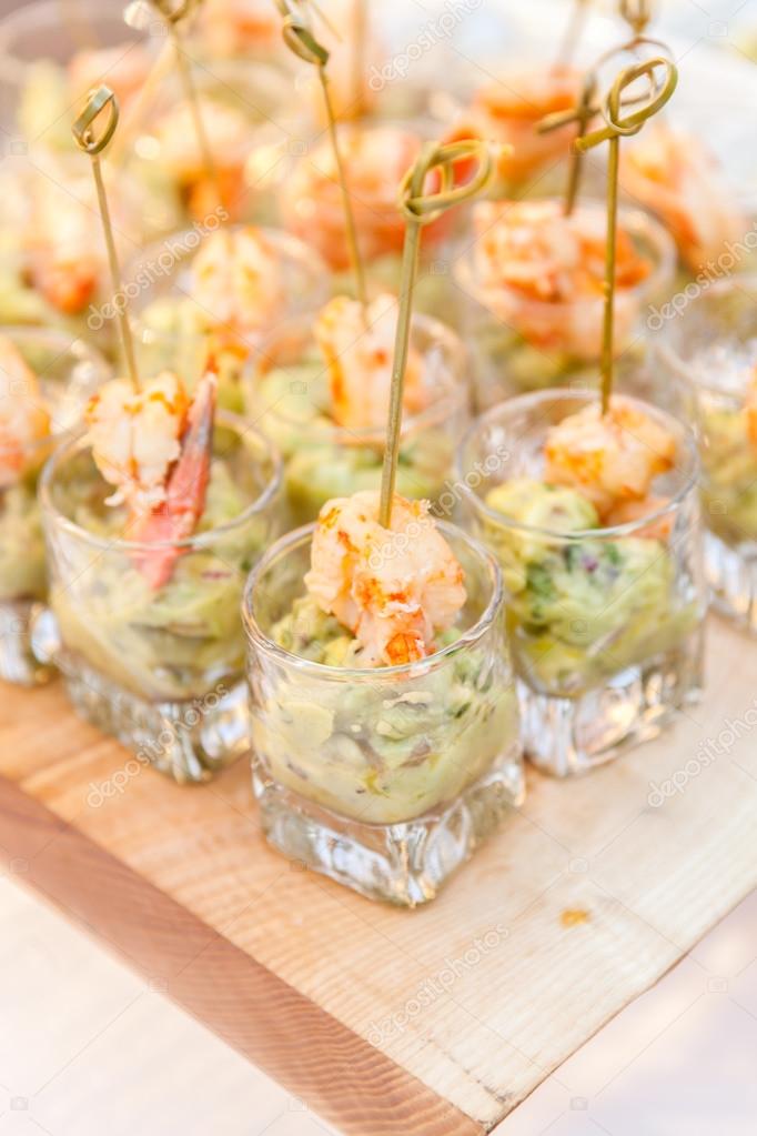 Appetizer with shrimps in glass — Stock Photo © Shebeko 74832241