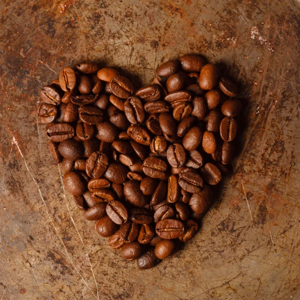 Corazón hecho con café — Foto de Stock