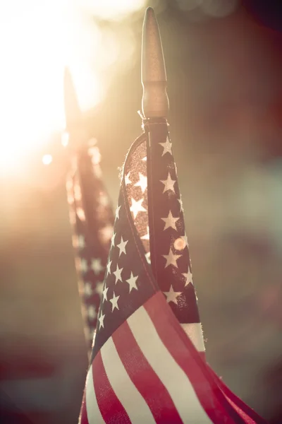 American flags on background — Stock Photo, Image