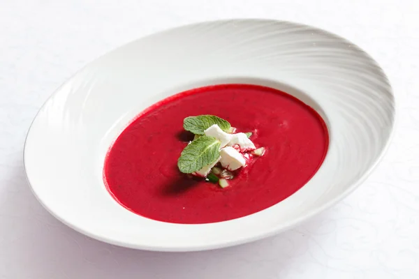 Beetroot and tomato soup — Stock Photo, Image