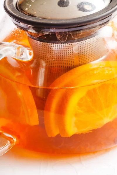 Orange tea with cinnamon — Stock Photo, Image