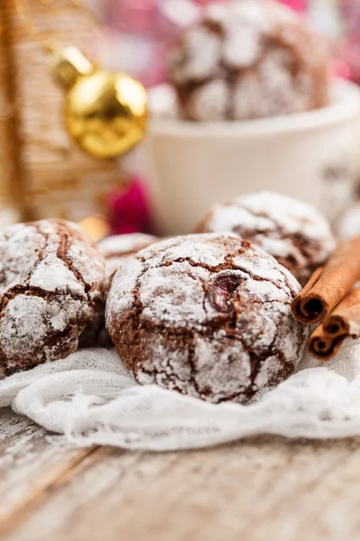 Doces biscoitos de chocolate Natal — Fotografia de Stock