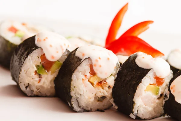 Japońskie sushi rolki — Zdjęcie stockowe