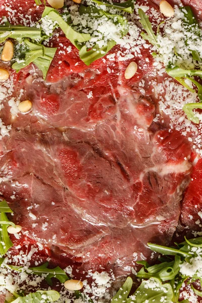 Meat carpaccio appetizer — Stock Photo, Image