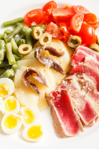 Salad with tuna and eggs — Stock Photo, Image