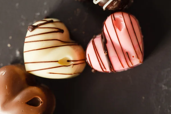 Tasty Chocolate hearts — Stock Photo, Image