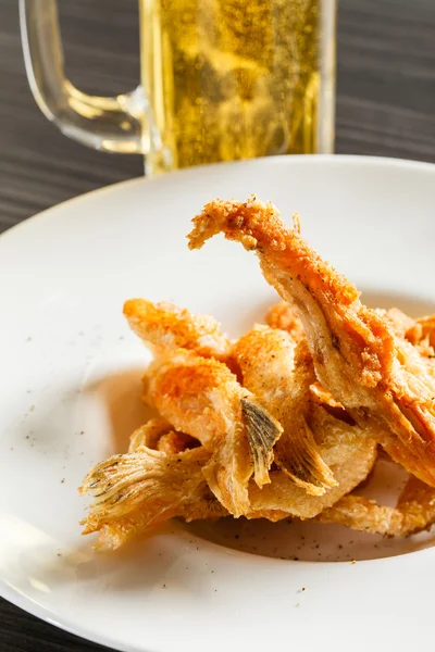 Fried shrimps on plate — Stock Photo, Image