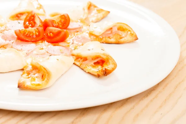 Pizza with sausage for kids — Stock Photo, Image