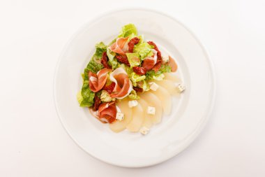 meze armut ve jambon ile