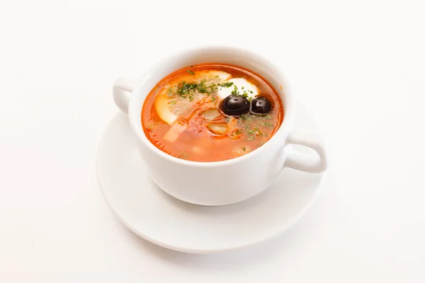 Sopa de Solyanka russa — Fotografia de Stock