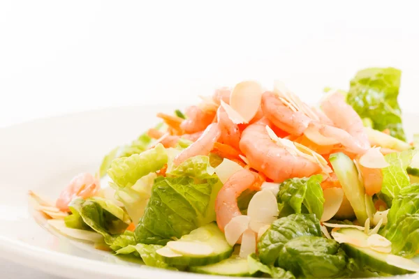 Heerlijke salade met garnalen — Stockfoto