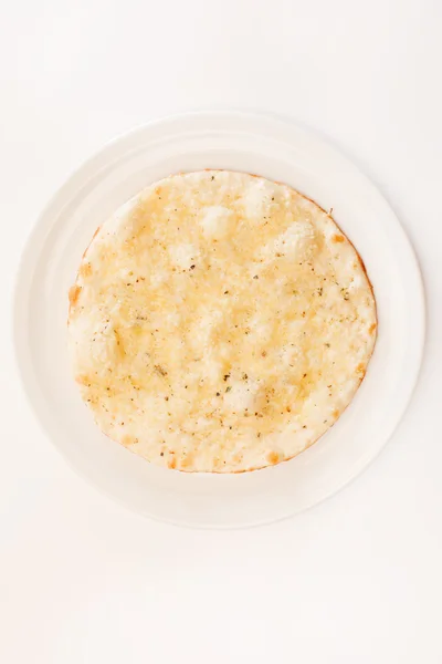 Pita with cheese for breakfast — Stock fotografie