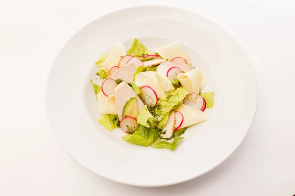 Salad with radish and cheese — Stock Photo, Image