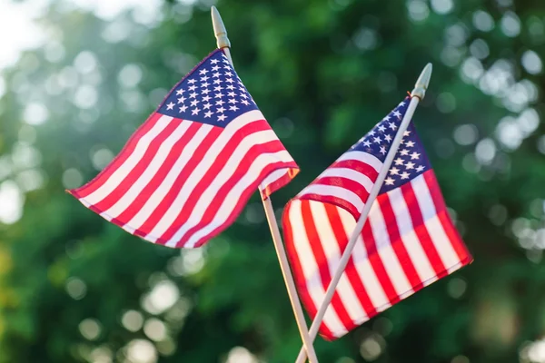 Banderas americanas sobre fondo — Foto de Stock