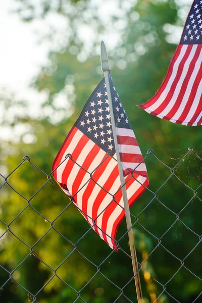 Banderas americanas sobre fondo — Foto de Stock