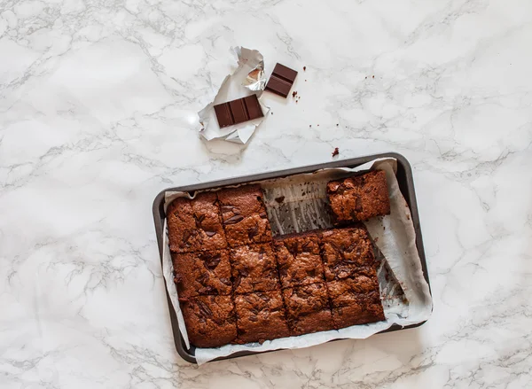 Γλυκό brownie σοκολάτας — Φωτογραφία Αρχείου