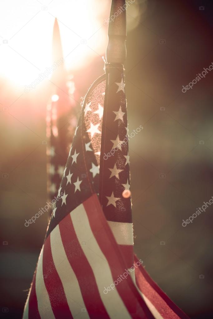 american flag on background