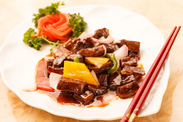Delicious beef with vegetables — Stock Photo, Image