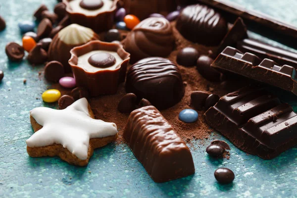 Dolci al cioccolato diversi — Foto Stock