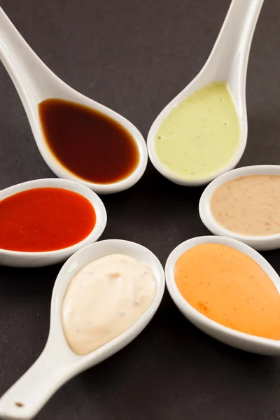 Different kinds of sauces — Stock Photo, Image