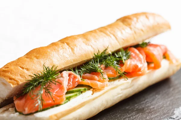 Fresh Sandwich with salmon — Stock Photo, Image