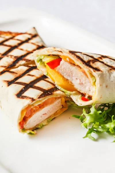 Chicken wrap sandwiches — Stock Photo, Image