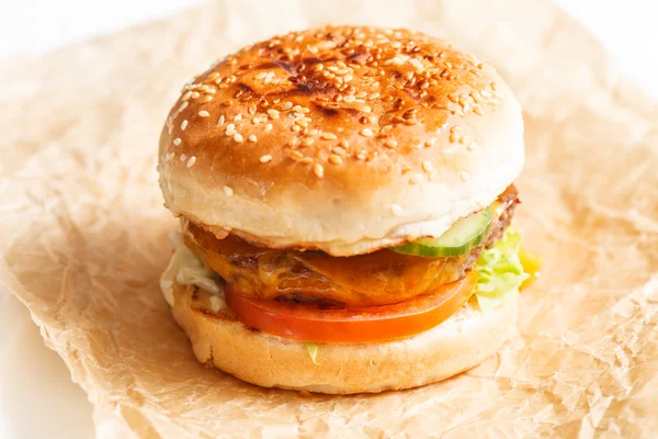 Hamburger savoureux aux légumes — Photo