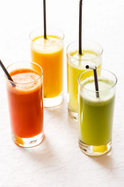 Glasses of fresh juices — 스톡 사진