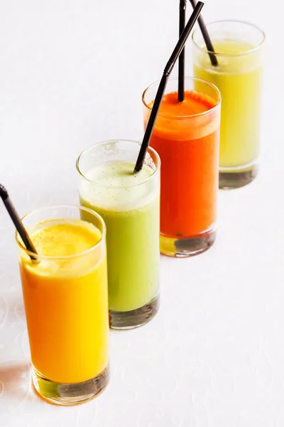 Glasses of fresh juices — Stock Photo, Image