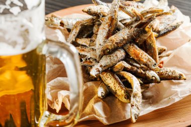 Fried smelts fish clipart