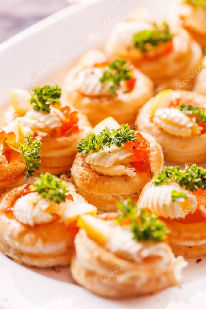 party Canapes with caviar