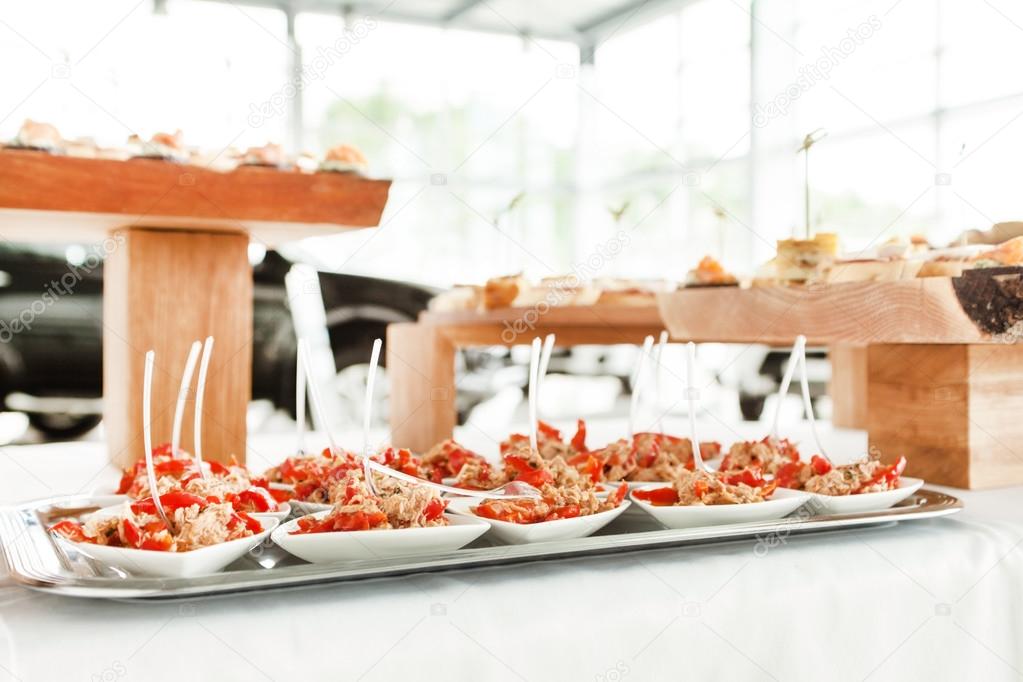 Catering food on table