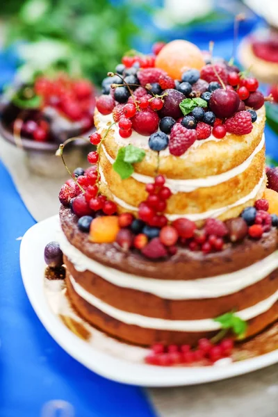 Meztelen esküvői torta — Stock Fotó