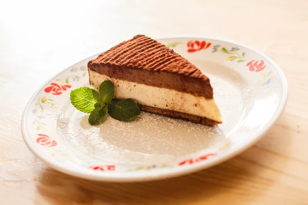 Chocolate cake with mint — Stock Photo, Image