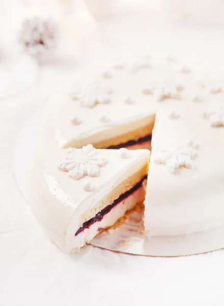 Tort alb de Crăciun — Fotografie, imagine de stoc
