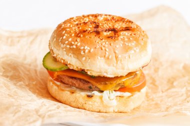 Sığır eti lezzetli burger