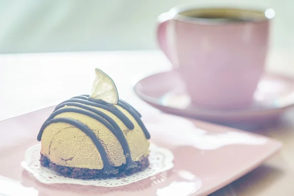 Koffiekopje met gebak — Stockfoto