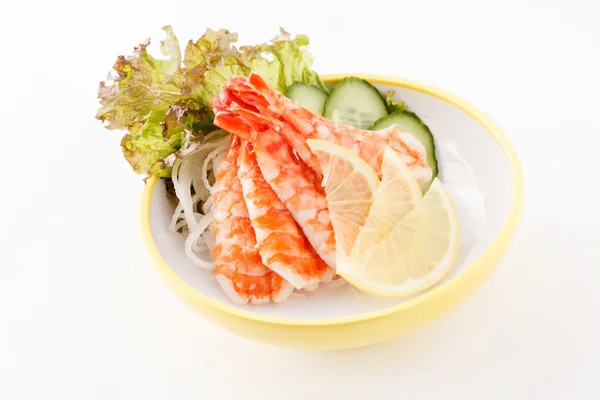 Sashimi with vegetables and lemon — Stock Photo, Image