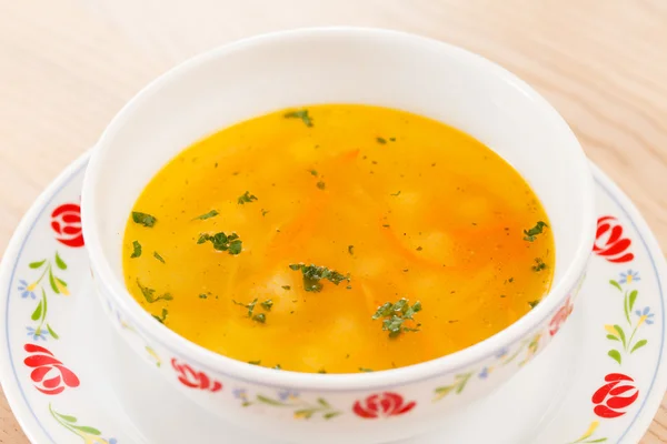 Bowl of chicken soup — Stock Photo, Image