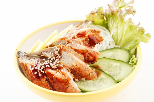 Tasty sashimi on white — Stock Photo, Image
