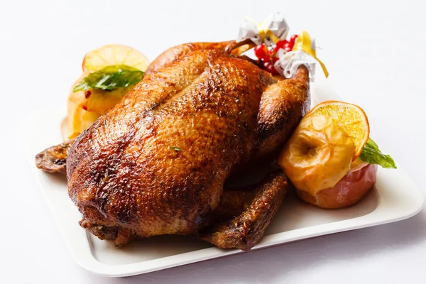 Roasted turkey with apples — Stock Photo, Image