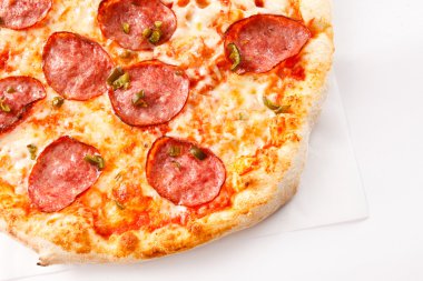 Biberli ile lezzetli pizza