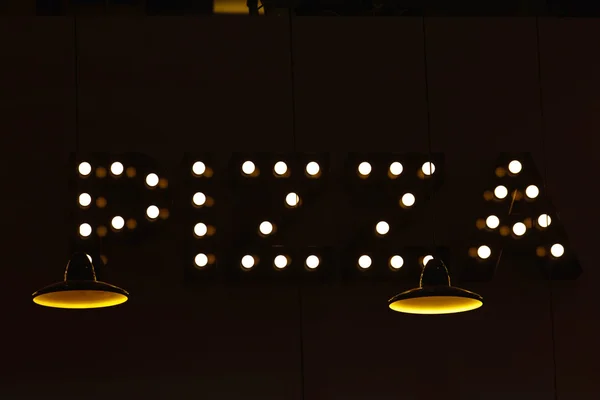 Pizza neon lights — Stock Photo, Image