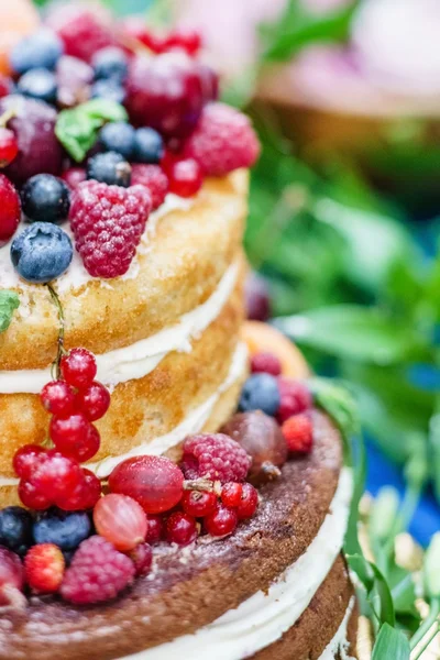 Naked wedding cake — Stock Photo, Image